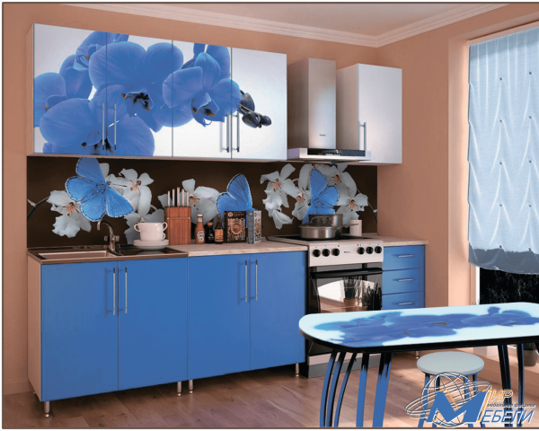 Кухонный гарнитур "Орхидея синяя"